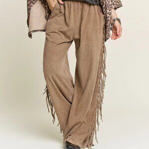 J1 - J. Her Mineral Wash Chocolate Fringe Pants